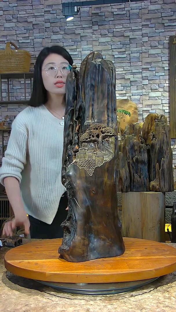 木金丝楠阴沉木倒流香摆件