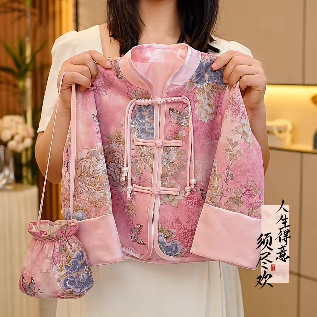现货-女童春秋2025新款中大童中式盘扣外套国风童装