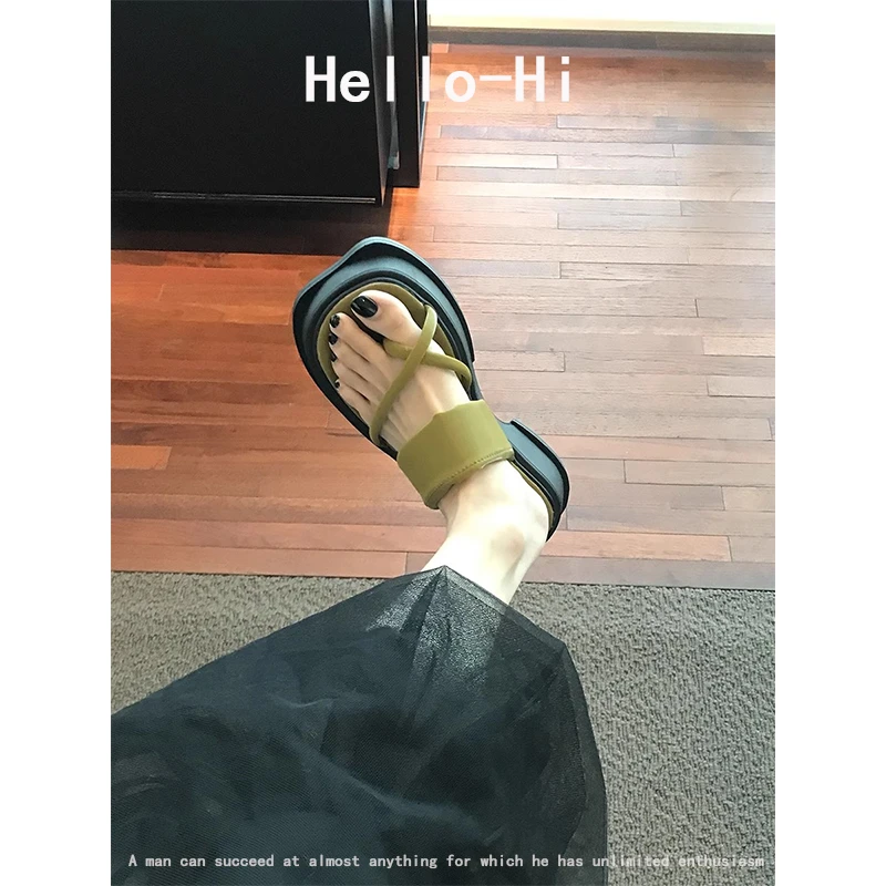 2025年新款显白夹脚增高厚底凉拖鞋人字拖外穿凉鞋女罗马沙滩女鞋