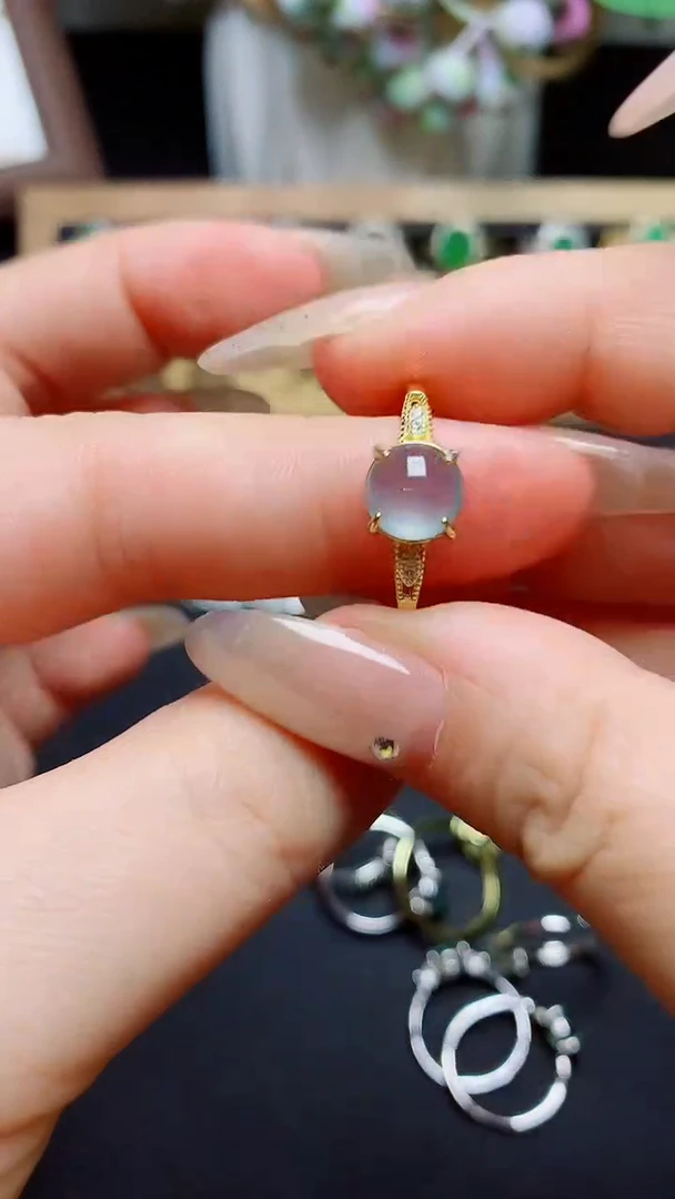 翡翠戒指银S925镶嵌  天然翡翠A货s925银镶