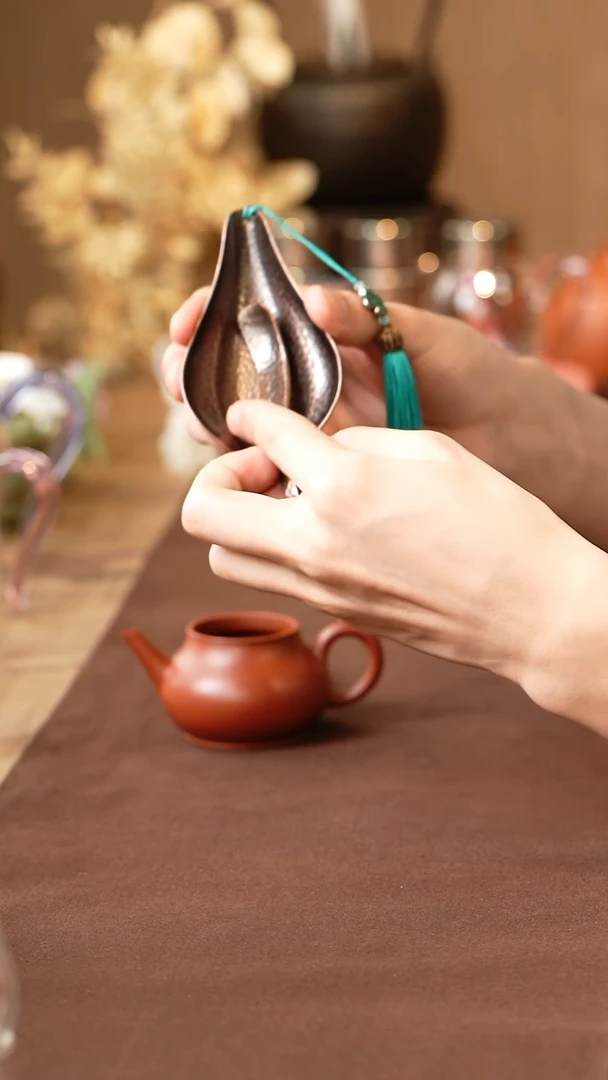 莲君茶则套装/锤点古铜色