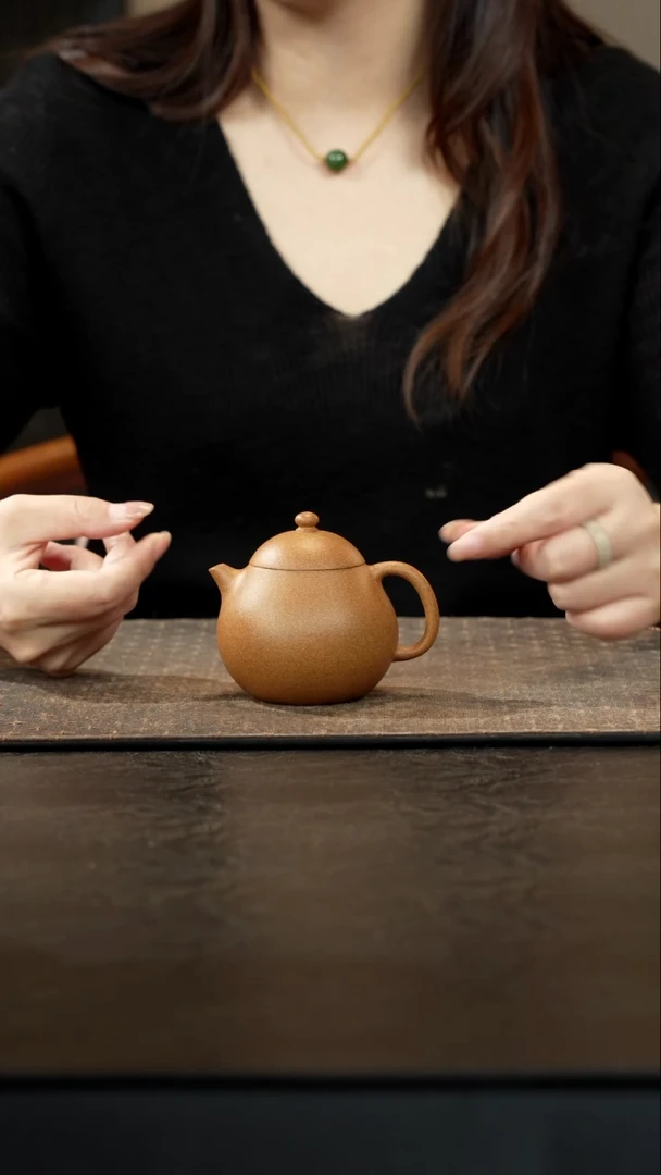 茶壶紫砂黄金段龙蛋150cc