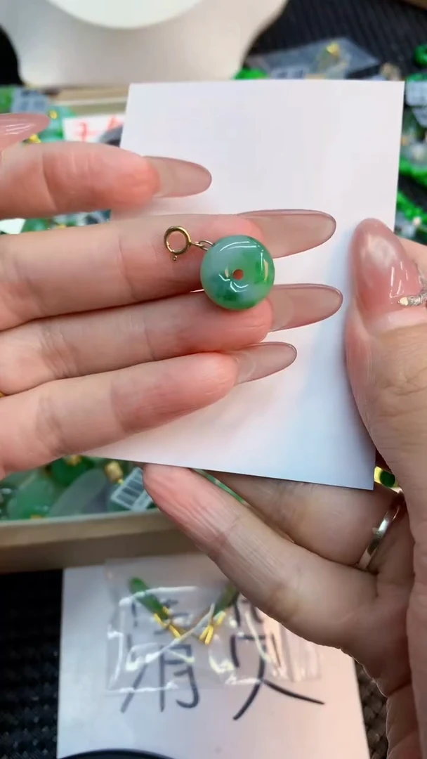 翡翠银S925镶嵌吊坠(不含链)1