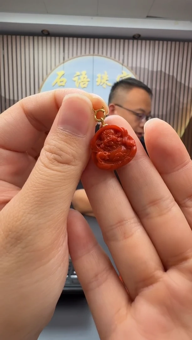 银S925镶嵌雕刻南红玛瑙002ZB1022产品一个