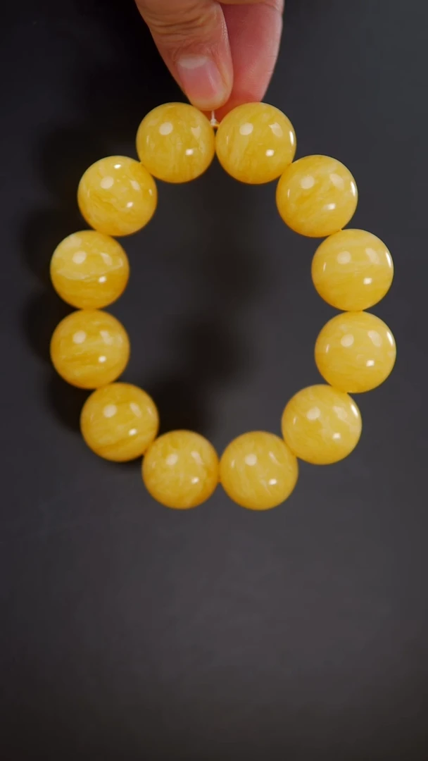 手链琥珀未镶嵌焦皮料同料虎皮手串58.1