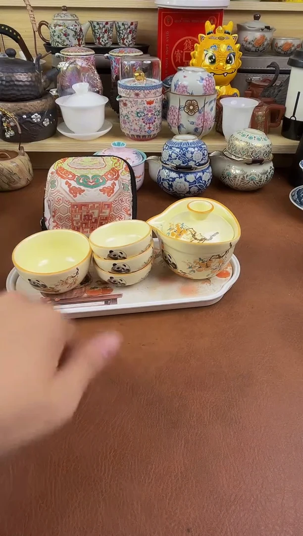 陶瓷茶具摆件旅行套组