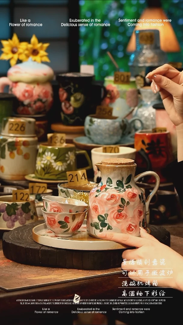 陶瓷景德镇高温釉下彩手工手绘款式