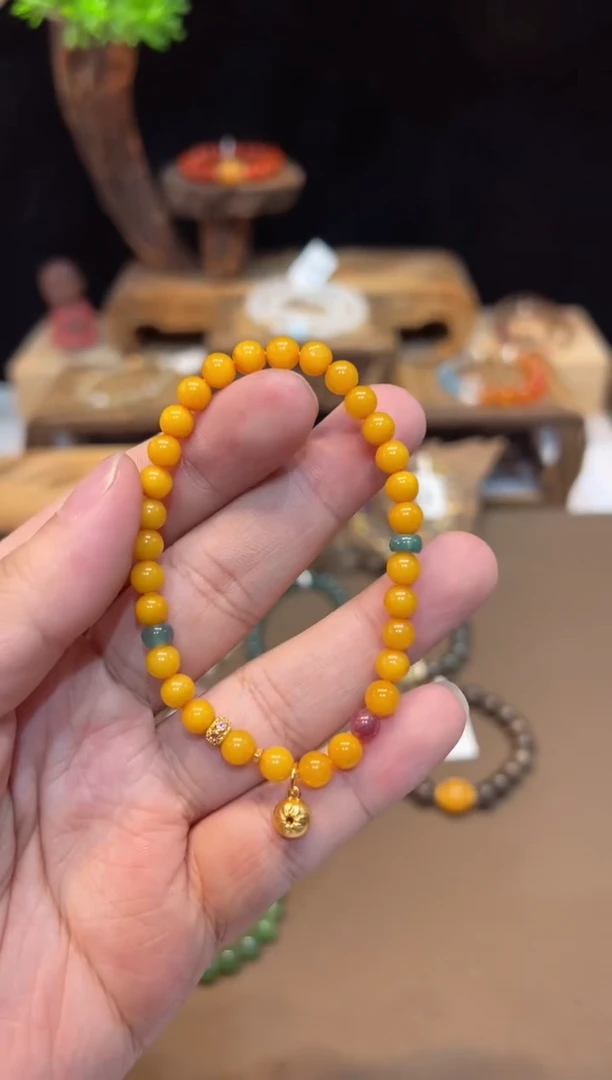 未镶嵌琥珀手链手饰@@E6700