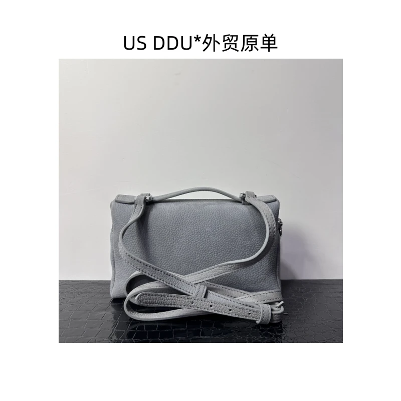 A173 雾霾蓝银扣LP19鹿皮手提斜挎包 LP19鹿皮/D014