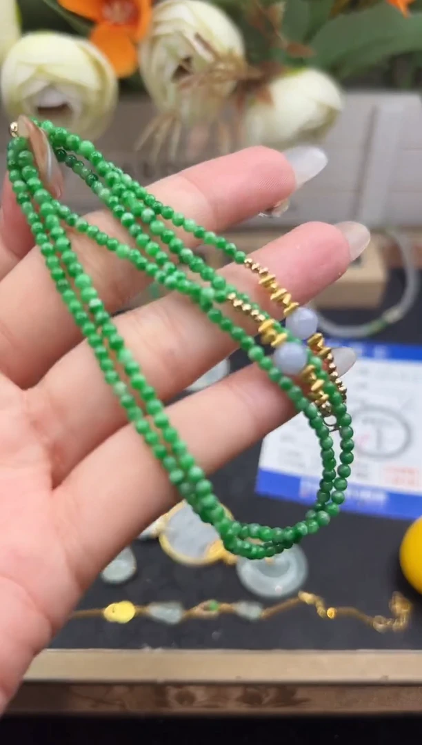 吊坠(不含链)18K金镶嵌翡翠勿拍