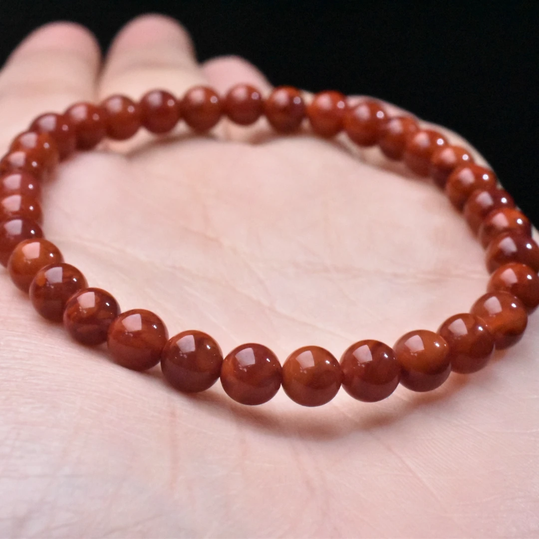 【一九珠宝】高品卡5mm南红瓦西火焰手串-多样性发一件  YJ9991