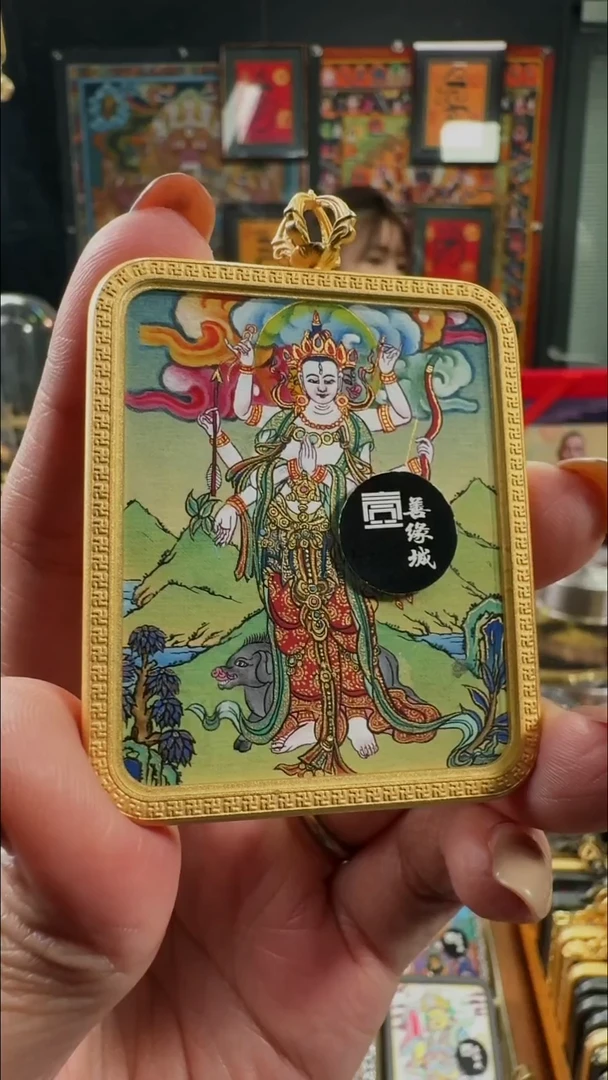 吊坠壹善缘城手绘唐卡摩利支天