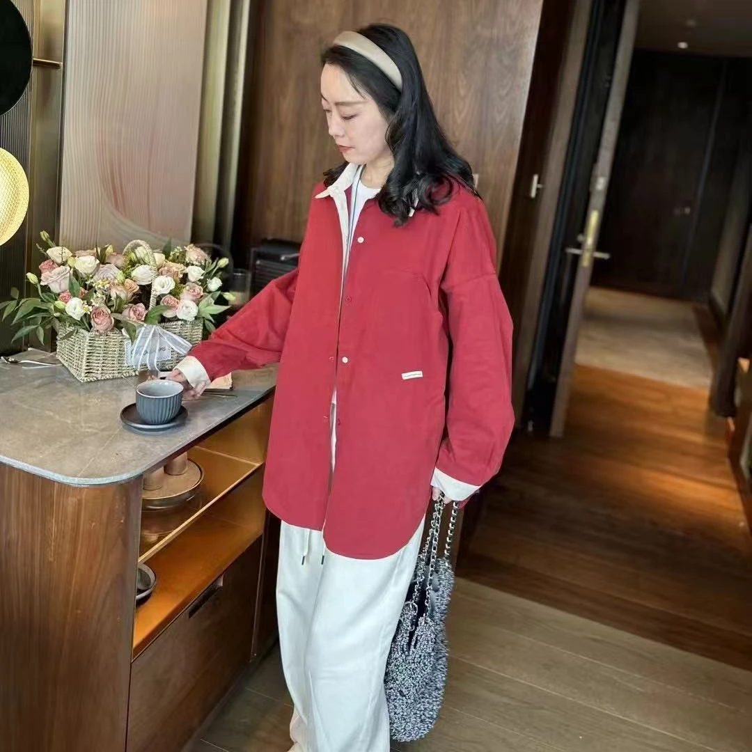 【051】怪怪树新款上衣 宽松慵懒风衬衫 女长袖显瘦休闲外套上衣