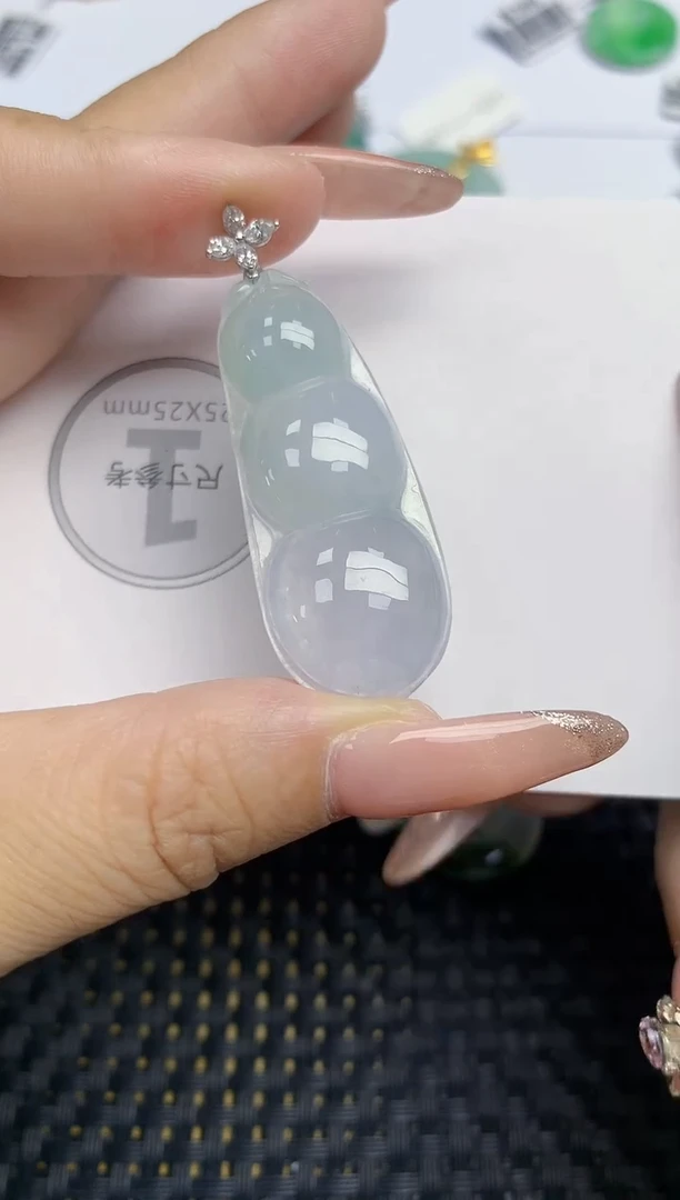 颈饰18K金镶嵌翡翠天然缅甸A货翡翠百元以上9元证书费自理