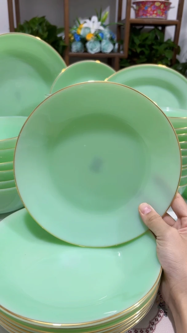 瓷  8英寸深盘10个  玉瓷【贝美】