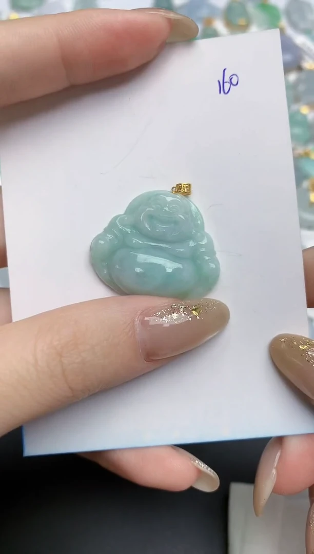 【闪购商品】翡翠颈饰18K金镶嵌天然缅甸翡翠A货