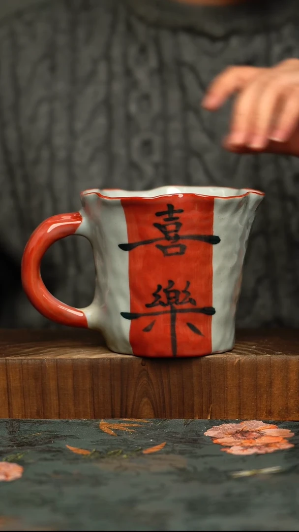 杯釉下彩手工手绘同款陶器