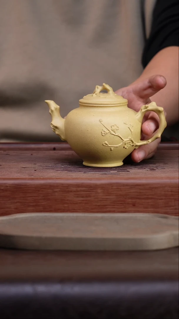 茶壶紫砂宜兴紫砂全手工本绿报春300毫升