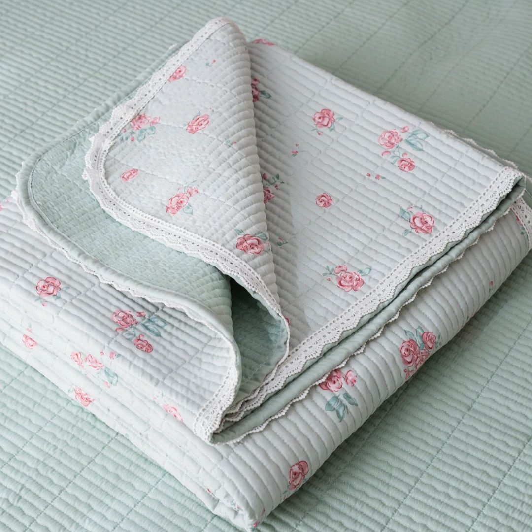 床盖原棉法式床单双面防滑榻榻米柔软透气机洗吸汗婴幼儿幼儿园