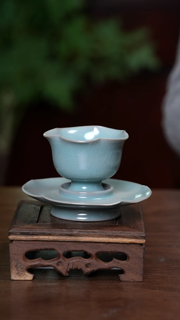 【闪购商品】宝丰原产地仿古釉汝瓷梅花盏