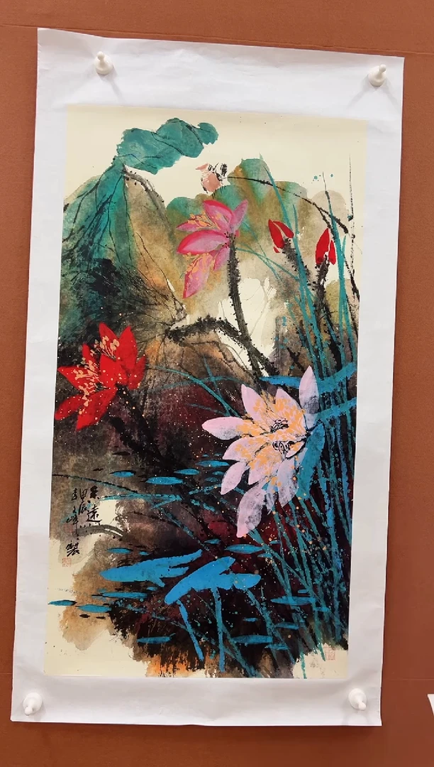国画李文峰4.5平尺亮彩花鸟