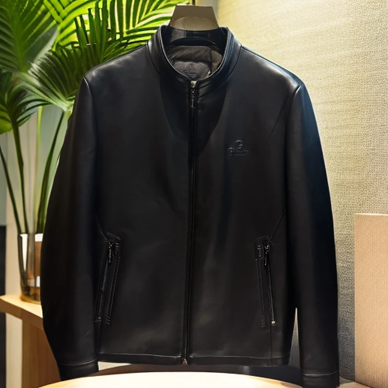 秋冬季男士舒适百搭休闲立领羽绒皮衣（6618）