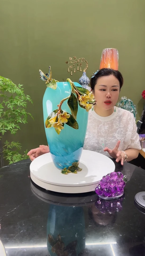 琉璃珐琅彩花瓶 大款高