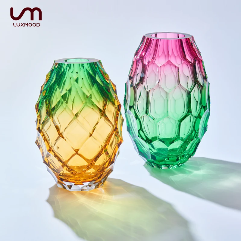 LUXMOOD勒慕轻奢北欧风琉璃花瓶摆件客厅插花餐桌客厅轻奢摆件