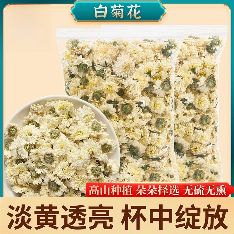黄山白菊花黄山菊花茶菊花花茶正品原产地产品罐装散装菊花茶
