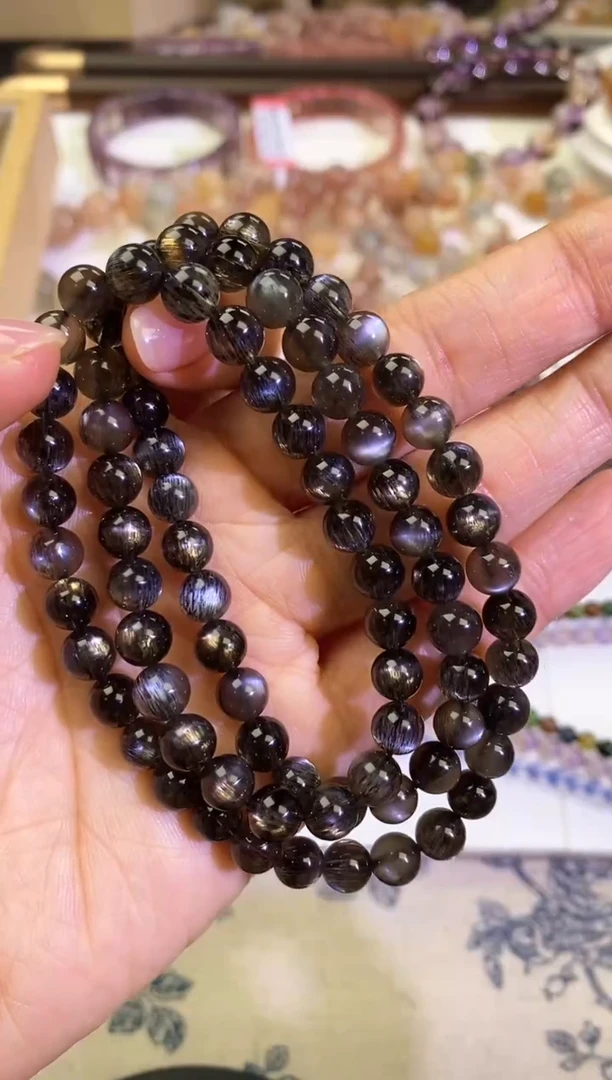 未镶嵌手链长石黑骨干6.8