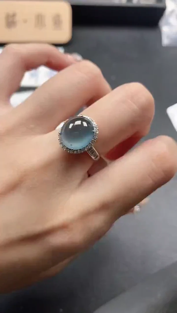 银S925镶嵌戒指翡翠15151