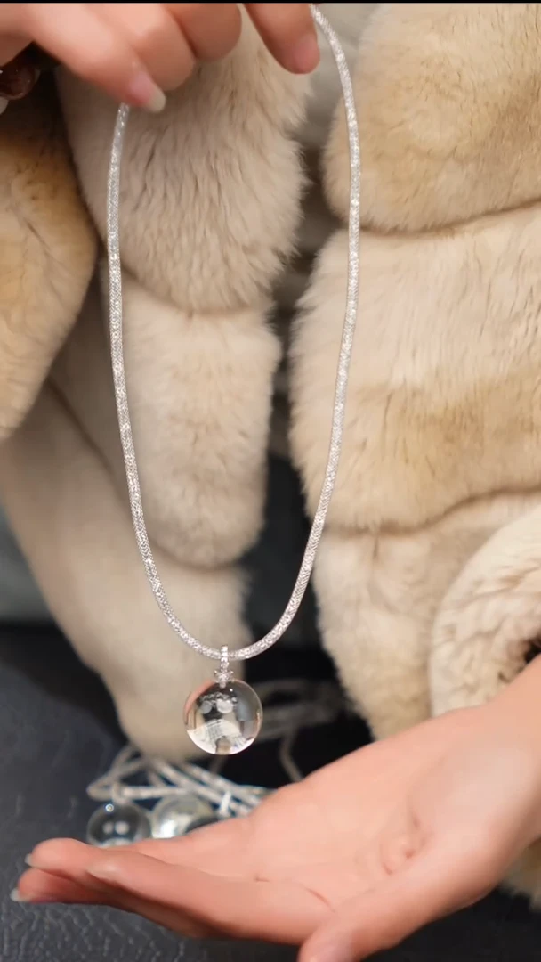 水晶摆件未镶嵌天然白水晶单珠吊坠01