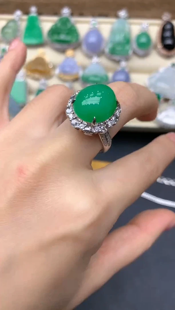 【闪购商品】翡翠戒指18K金镶嵌580-中国好珍宝