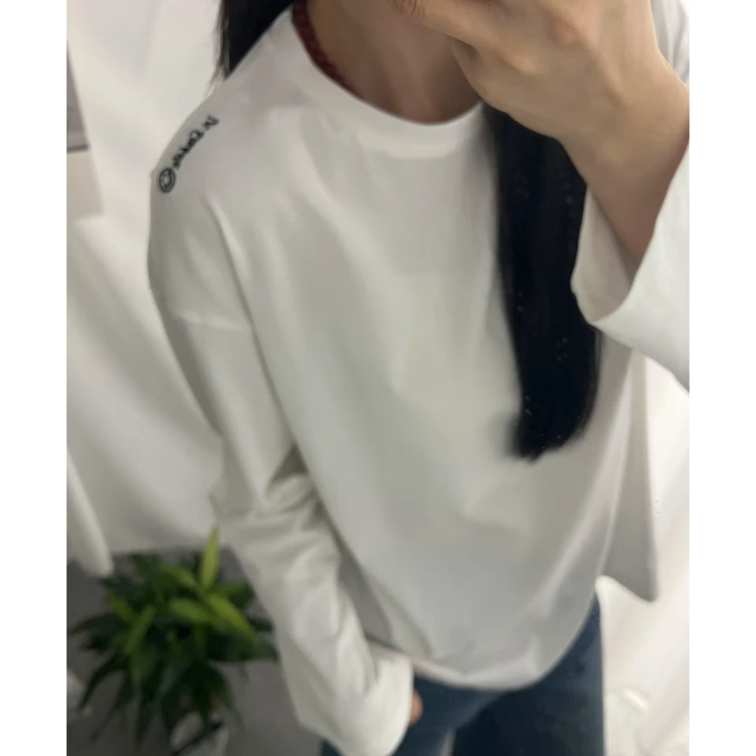 FF 527 520 531春款卡通小笑脸图案白T宽松显瘦短袖T恤百搭上衣