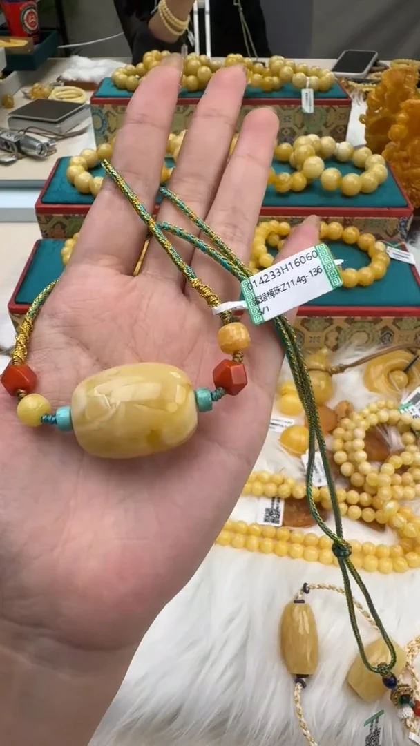 裸石琥珀未镶嵌蜜蜡锁骨链XD029