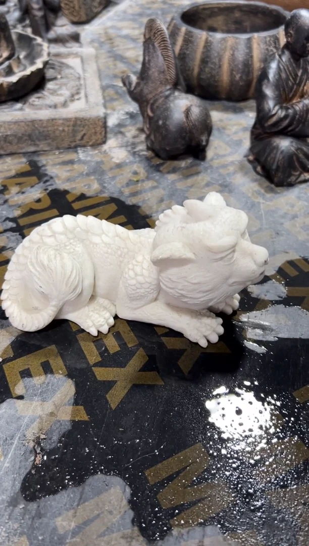 陶土白砂石/单只虎夔