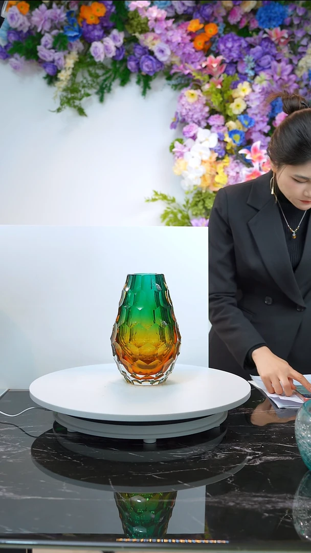 手工艺品琉璃黄绿渐变菠萝瓶