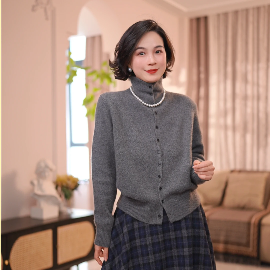 LVMU/吕木【冬天的温柔】羊绒100秋冬开衫长袖毛针织衫#GT8018