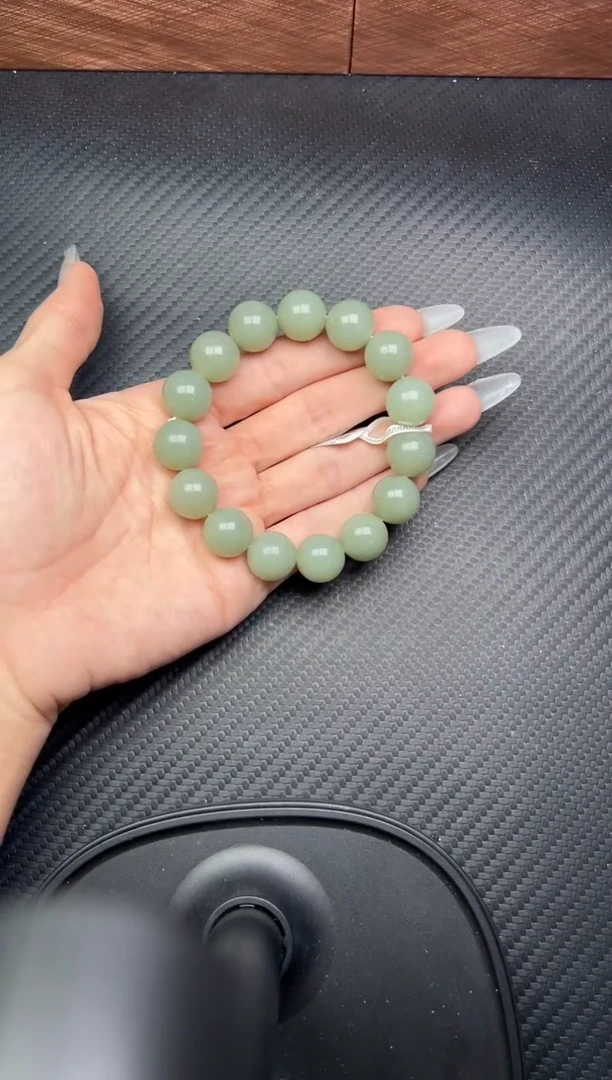 未镶嵌手串和田玉且末微色差看14手串S