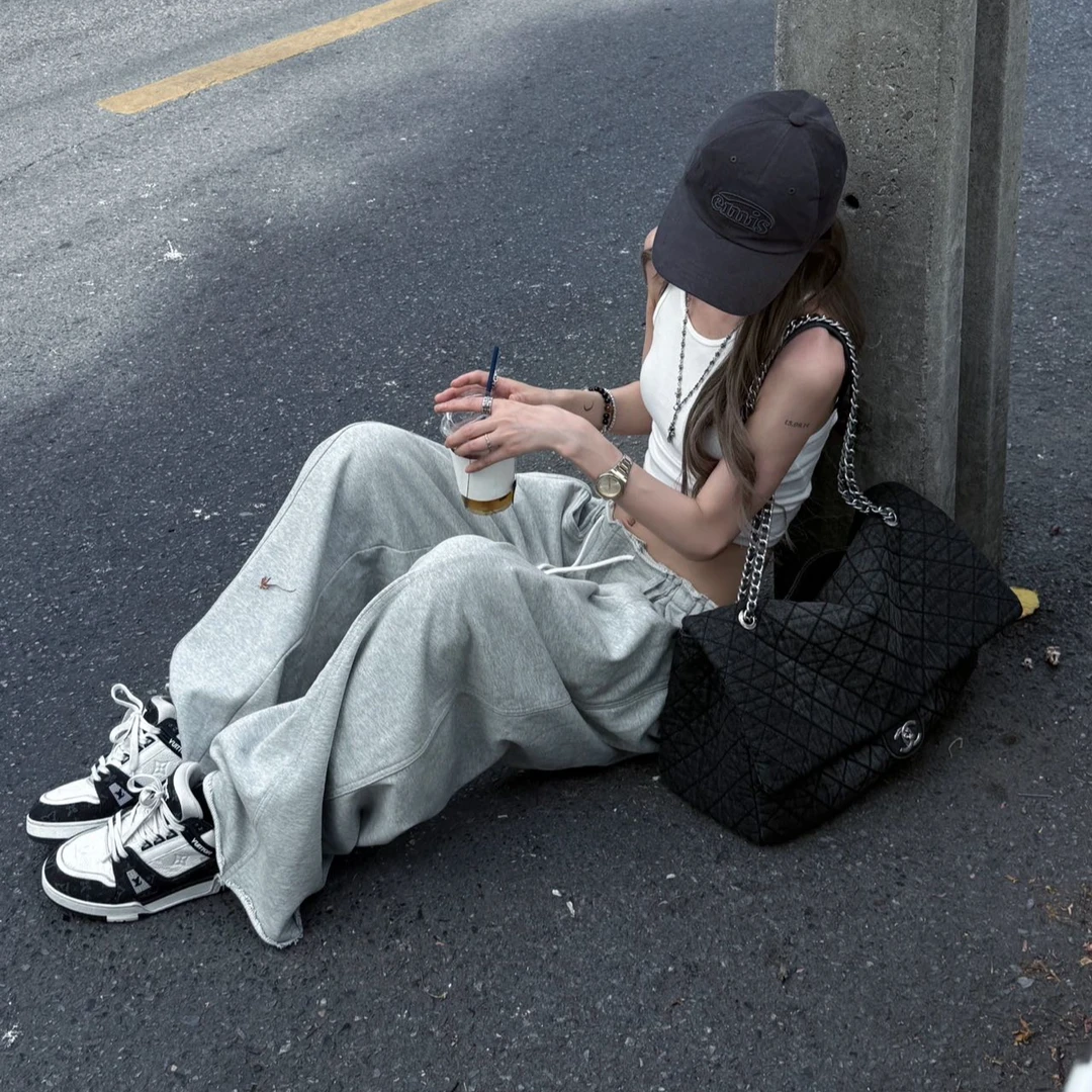 吊带背心女夏季修身显瘦美式辣妹别致外穿无袖上衣百搭长裤两件套