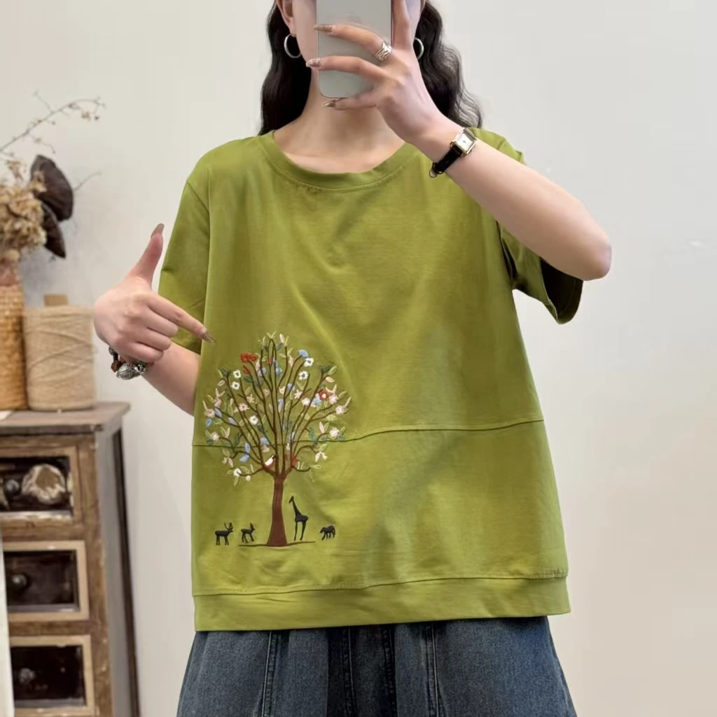 9727新款夏季时尚减龄气质显瘦短袖T恤