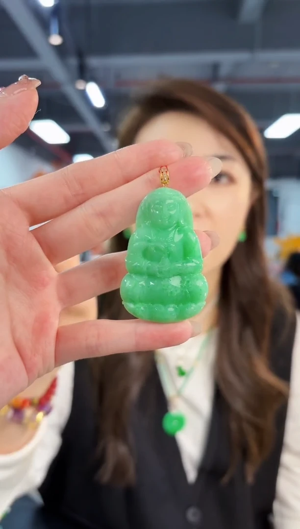 【闪购商品】翡翠颈饰18K金镶嵌缅料A货/支持复检/一件