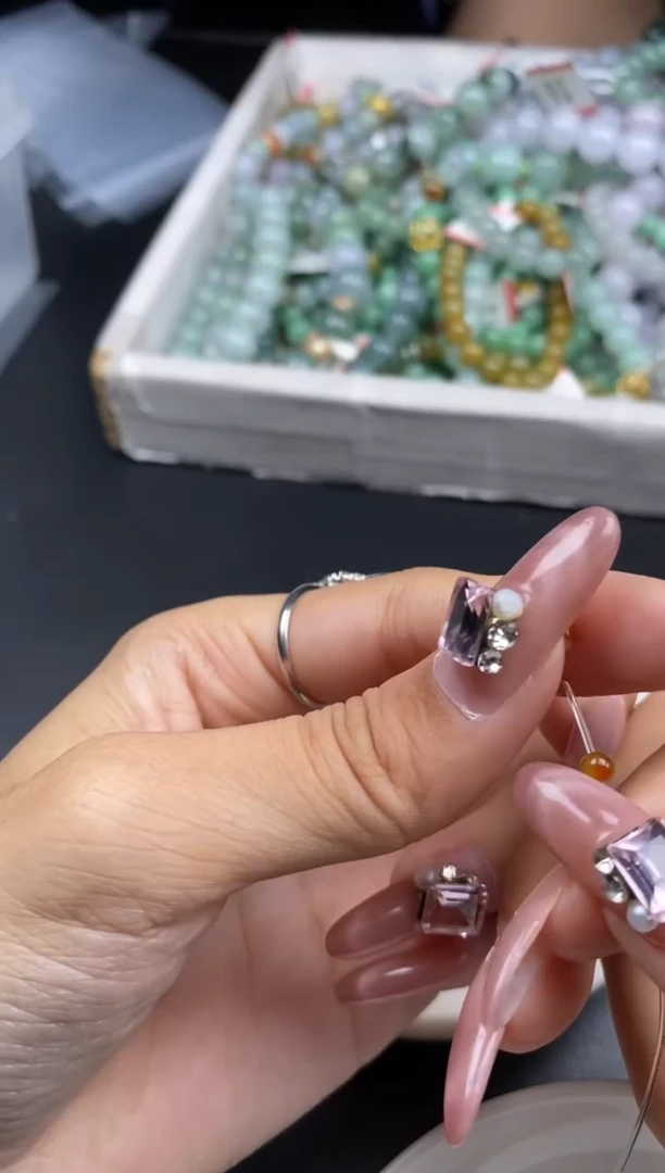 颈饰未镶嵌翡翠水*贞城散珠批发DIY编制