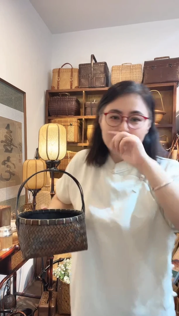 手工竹编复古碳篓
