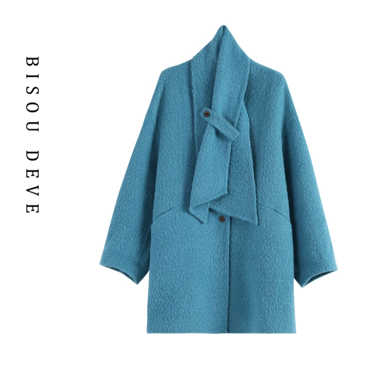 【时初轻奢】星点暖意围巾双面大衣MV21096361