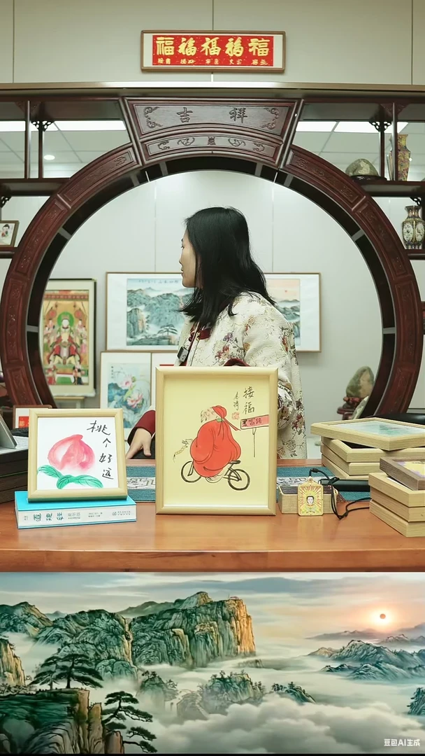 书法10寸摆台接福