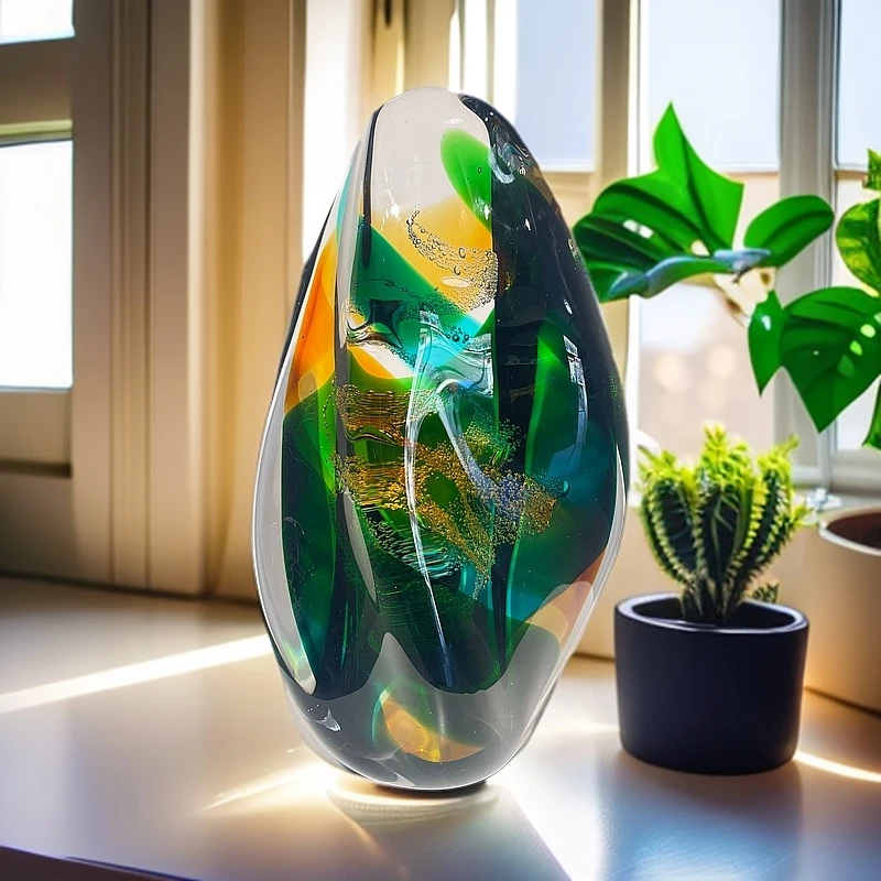 云创空间高档轻奢手工琉璃（月虹）家居摆件