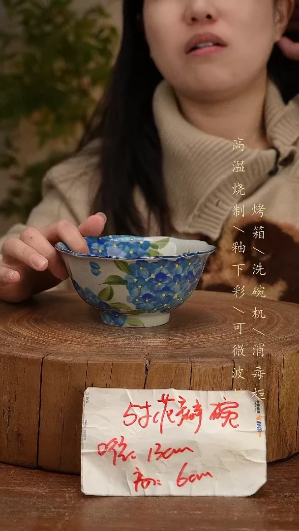 碗瓷景德镇手工手绘高温瓷釉下彩