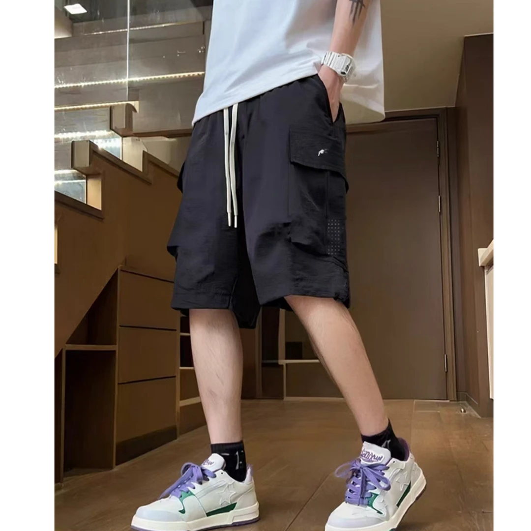 【66127-灰绿色】青少年夏季工装五分裤