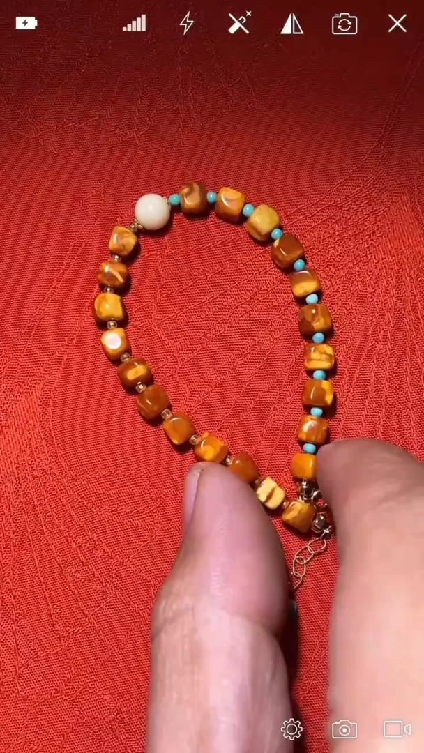 裸石蜜蜡未镶嵌WR 方珠手链卡5+ 可调节